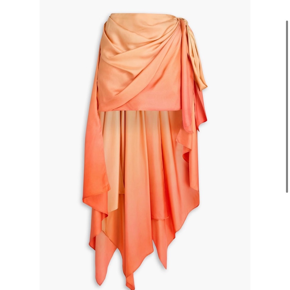 Zimmerman Draped Silk Orange Ombre Skirt